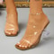 Transparent Heels Slippers Women Summer Slip On High Heeled Party Shoes Sexy Open Toe Square Toe Sh 11