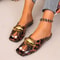 New Elegant Temperament Metal Buckle Fish Mouth Slippers, Fashionable Flat Shoes for Cool Summer Trend