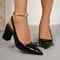 Luxury Block Heel Baotou Sandals With Pointed Toe Bow Slip Strap Shallow Mouth WearResistant High H 4