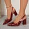 Luxury Block Heel Baotou Sandals With Pointed Toe Bow Slip Strap Shallow Mouth WearResistant High H 7