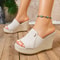 Women Wedges Sandals, Summer High Heels Platform Shoes, Comfortable Beach Slides