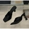 High Quality Cozy Silk Wide Square Toe Women Slippers, Sandals, Strange Heels, Mules Slides, Summer Party Dress Shoes