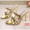Luxury Gold High Heels Sandals Women Summer Pointed Toe, Stiletto Heeled Pumps, Bowtie Decor Party Shoes