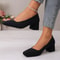 Shallow Women High Heels Shoes, Retro Mid Heels Pumps, Fashion Trend Autumn Designer Walking Dress Shoes