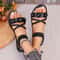 Summer Casual Open-toed Women's Flats, Women's Sandals, Fashionable Elegant Floral Design Comfortable Shoes