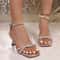 Silver Women's Sandals, Summer Elegant Thin Heel, One-Piece Strap Fairy Sandals with Dress High Heel
