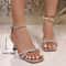 Silver Women's Sandals, Summer Elegant Thin Heel, One-Piece Strap Fairy Sandals with Dress High Heel