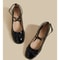 Red Mary Jane Women Pumps Thick High Heels Shoes Lolita Square Toe Leather Party Shoes 2