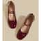 Red Mary Jane Women Pumps Thick High Heels Shoes Lolita Square Toe Leather Party Shoes 3