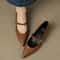 Retro Style Thick Heel Women Mary Jane Shoes Fashion Shallow Pointed Toe Comfort Office Pumps 0