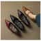 Retro Style Thick Heel Women Mary Jane Shoes Fashion Shallow Pointed Toe Comfort Office Pumps 4