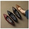 Retro Style Thick Heel Women Mary Jane Shoes Fashion Shallow Pointed Toe Comfort Office Pumps 4