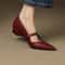 Retro Style Thick Heel Women Mary Jane Shoes Fashion Shallow Pointed Toe Comfort Office Pumps 8