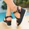 Crystal Ankle Buckle Wedges Sandals For Women Summer Chunky Platform Shoes Thick Sole NonSlip Wedge 3