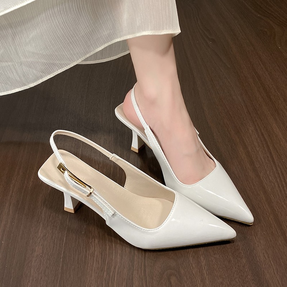 Luxury Designer Summer Women Sandals Pointed Toe High Heel Sandals Elegant Fashion Singbacks Shoes 7