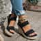Summer Chunky Wedges Sandals Women Slip On High Heels Sandalias Mujer Plus Size Thick Platform Sand 2
