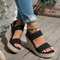 Summer Chunky Wedges Sandals Women Slip On High Heels Sandalias Mujer Plus Size Thick Platform Sand 2