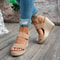 Summer Chunky Wedges Sandals Women Slip On High Heels Sandalias Mujer Plus Size Thick Platform Sand 6