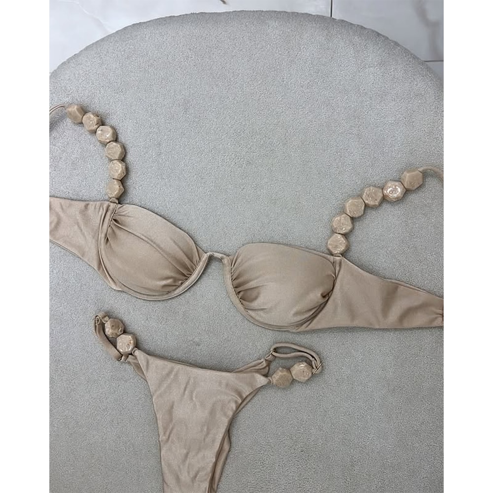 Sexy Bikini Set High Waist Golden Printed Women Swimwear Push Up Bikinis Swimsuit