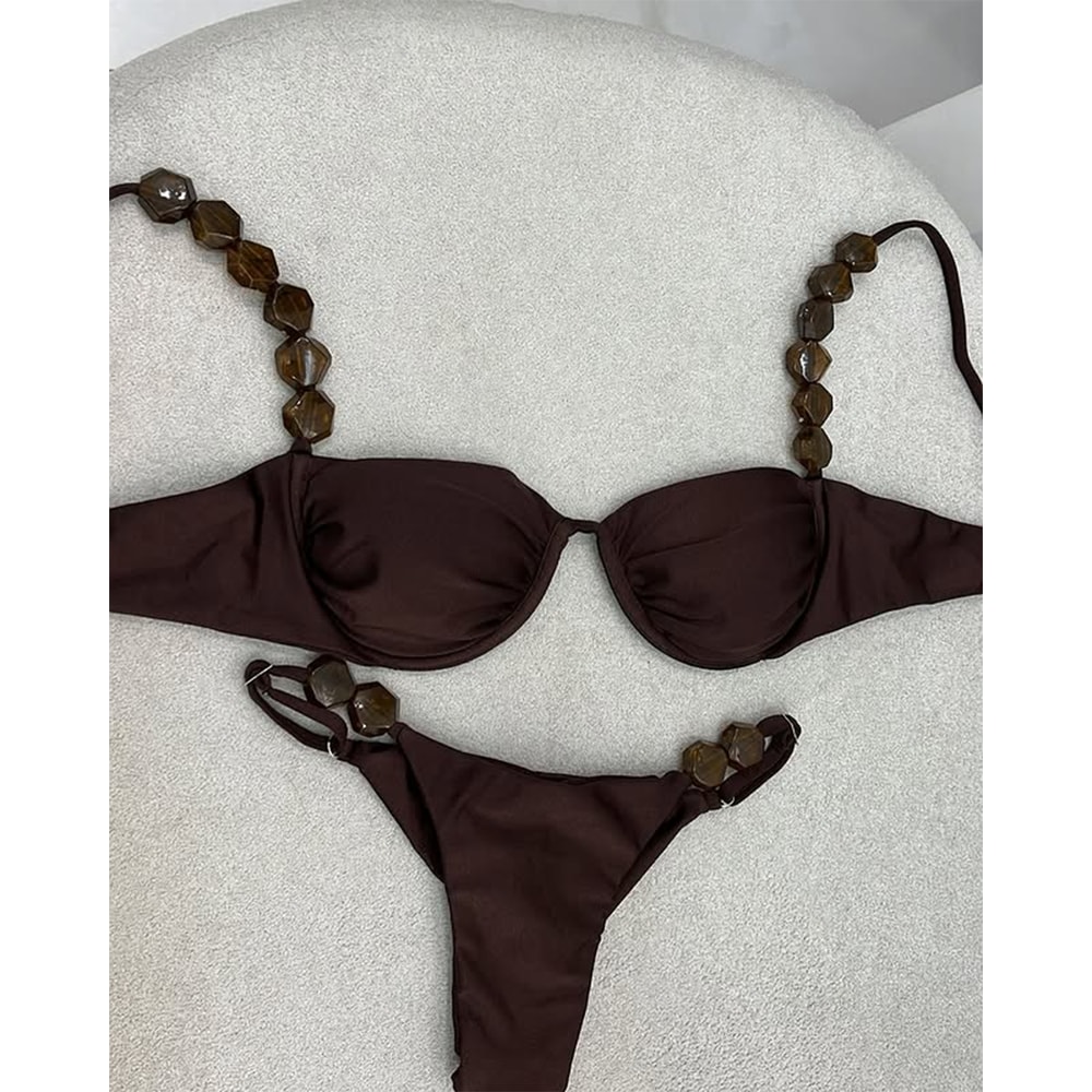 Sexy Bikini Set High Waist Golden Printed Women Swimwear Push Up Bikinis Swimsuit