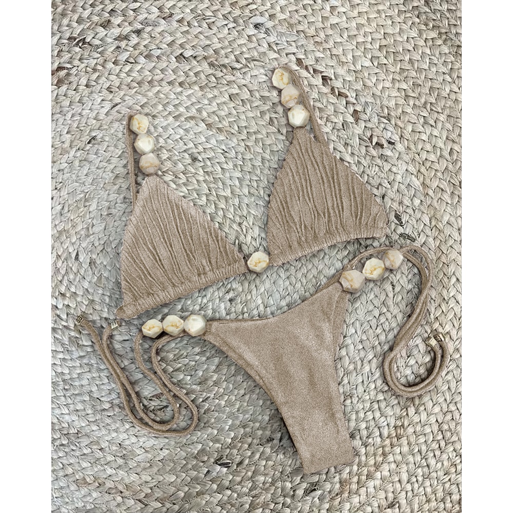 Sexy Bikini Set High Waist Golden Printed Women Swimwear Push Up Bikinis Swimsuit Female