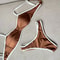 Sexy Bikini Women Swimsuit, Female Swimwear, Bandeau Biquini Thong Bathing Suit, Shiny Swimming Suits Halter Bodysuit