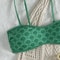 Sexy Bandeau Bikini Women Green Floral Pleate Push Up Padded Thong Swimsuit Two Piece Summer Swimwe 2