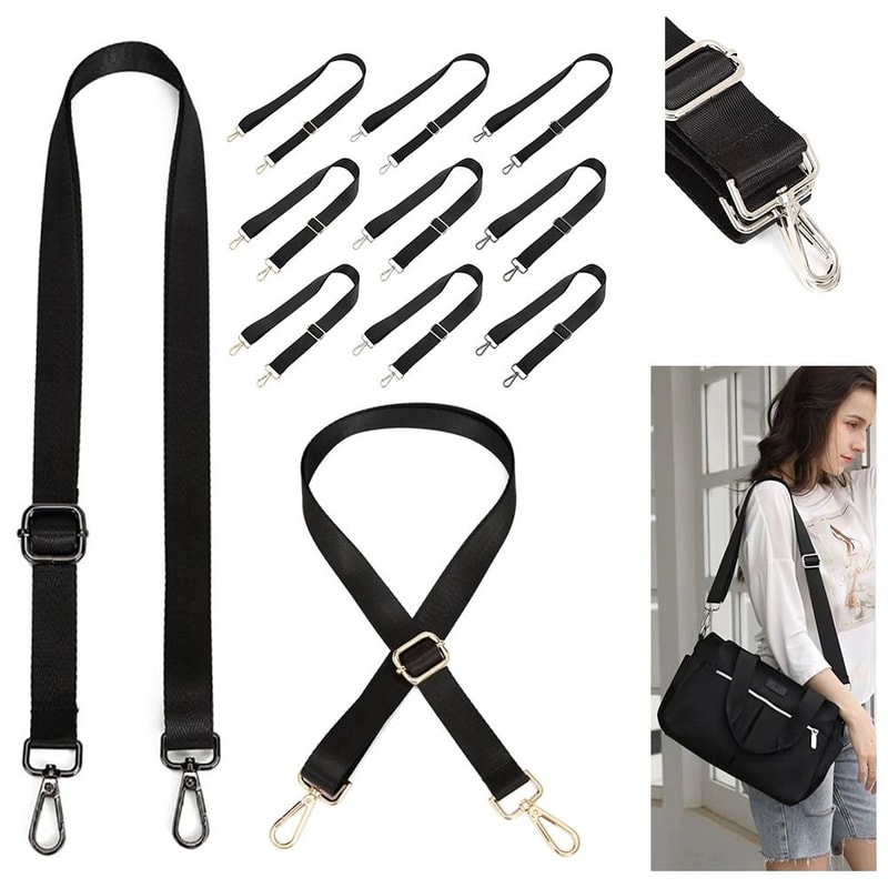 Fashion Black Nylon Shoulder Bag Strap Adjustable Detachable Belt For Messenger Bags Handbag Replac 4