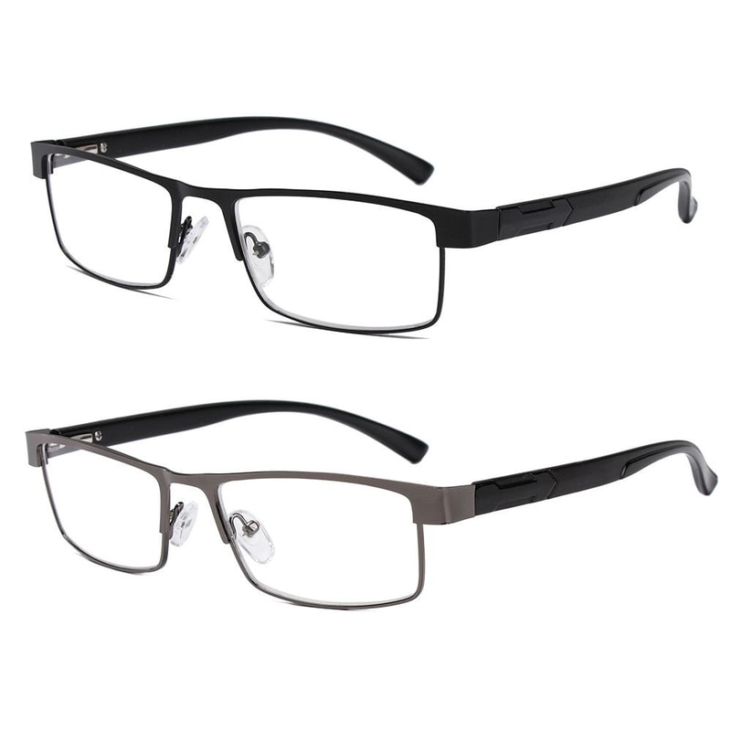 Titanium Alloy Reading Glasses for Men, Non-Spherical Lenses, Retro Prescription Eyeglasses, Coated