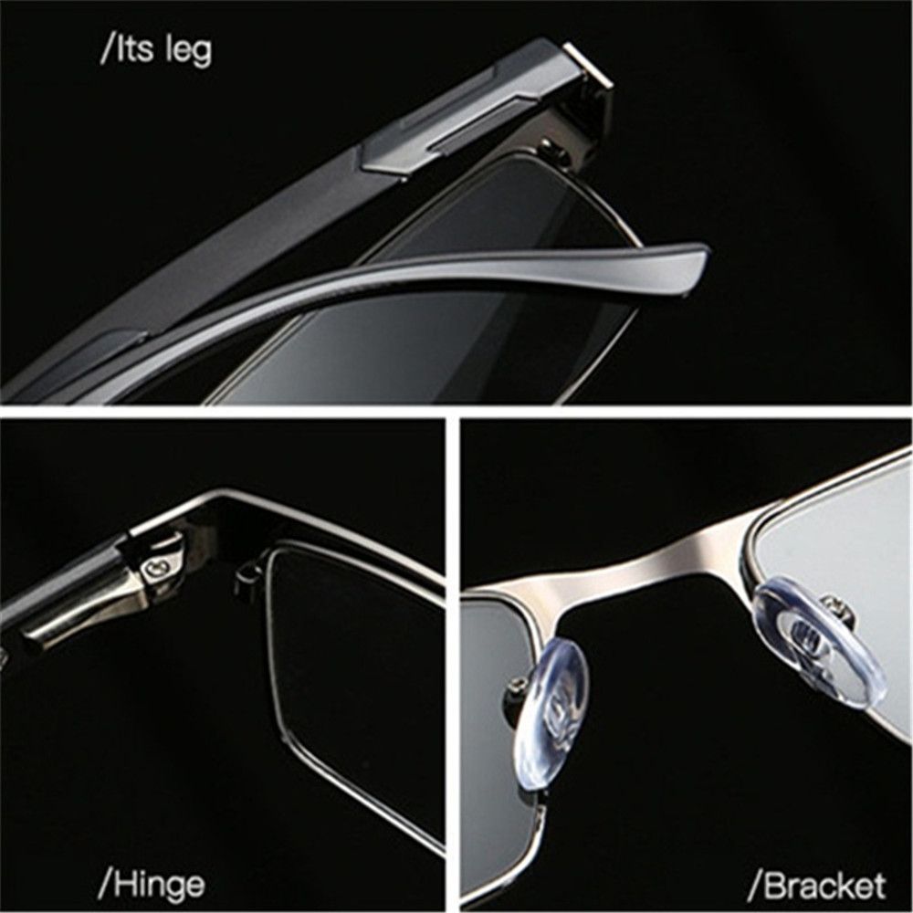 Titanium Alloy Reading Glasses for Men, Non-Spherical Lenses, Retro Prescription Eyeglasses, Coated