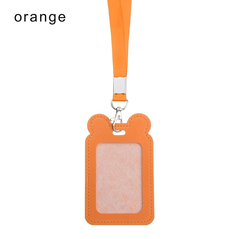 Unisex Work Card Holders With Lanyard PU Bank Card Name Credit Card Holders Card Bus ID Holders Identity Badge With Neck Strap