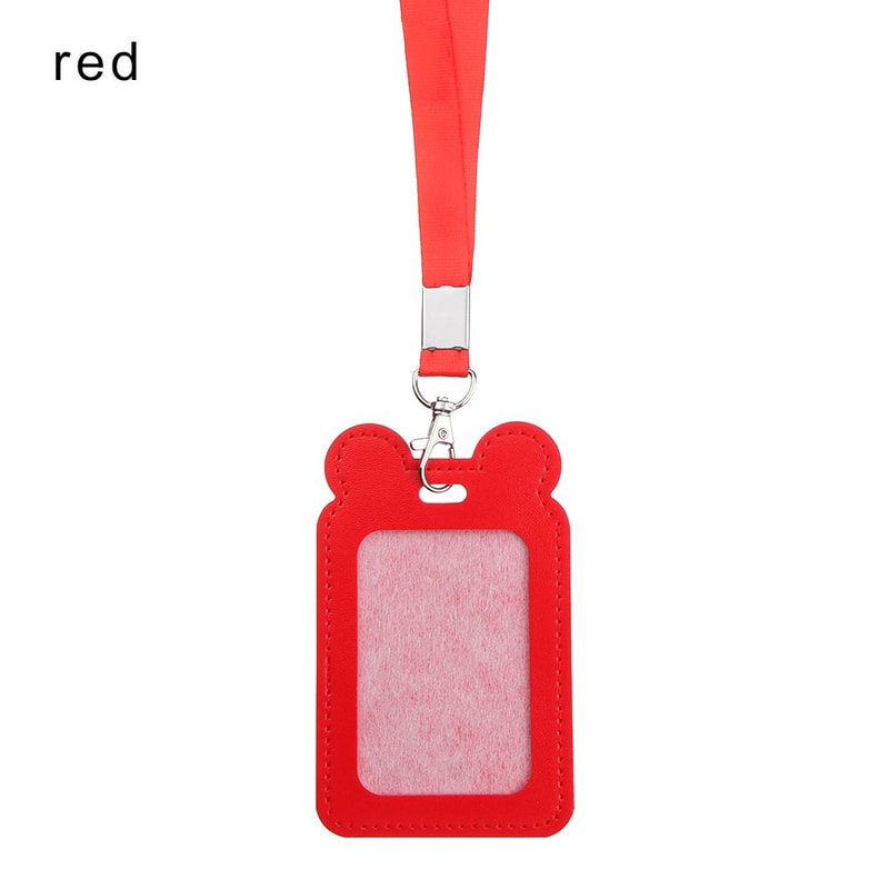 Unisex Work Card Holders With Lanyard PU Bank Card Name Credit Card Holders Card Bus ID Holders Identity Badge With Neck Strap