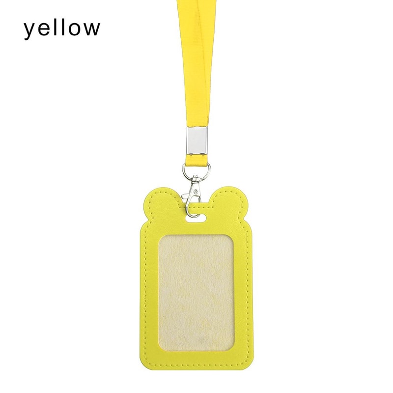Unisex Work Card Holders With Lanyard PU Bank Card Name Credit Card Holders Card Bus ID Holders Identity Badge With Neck Strap
