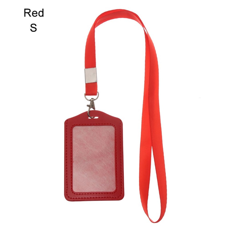 Unisex Work Card Holders With Lanyard PU Bank Card Name Credit Card Holders Card Bus ID Holders Identity Badge With Neck Strap