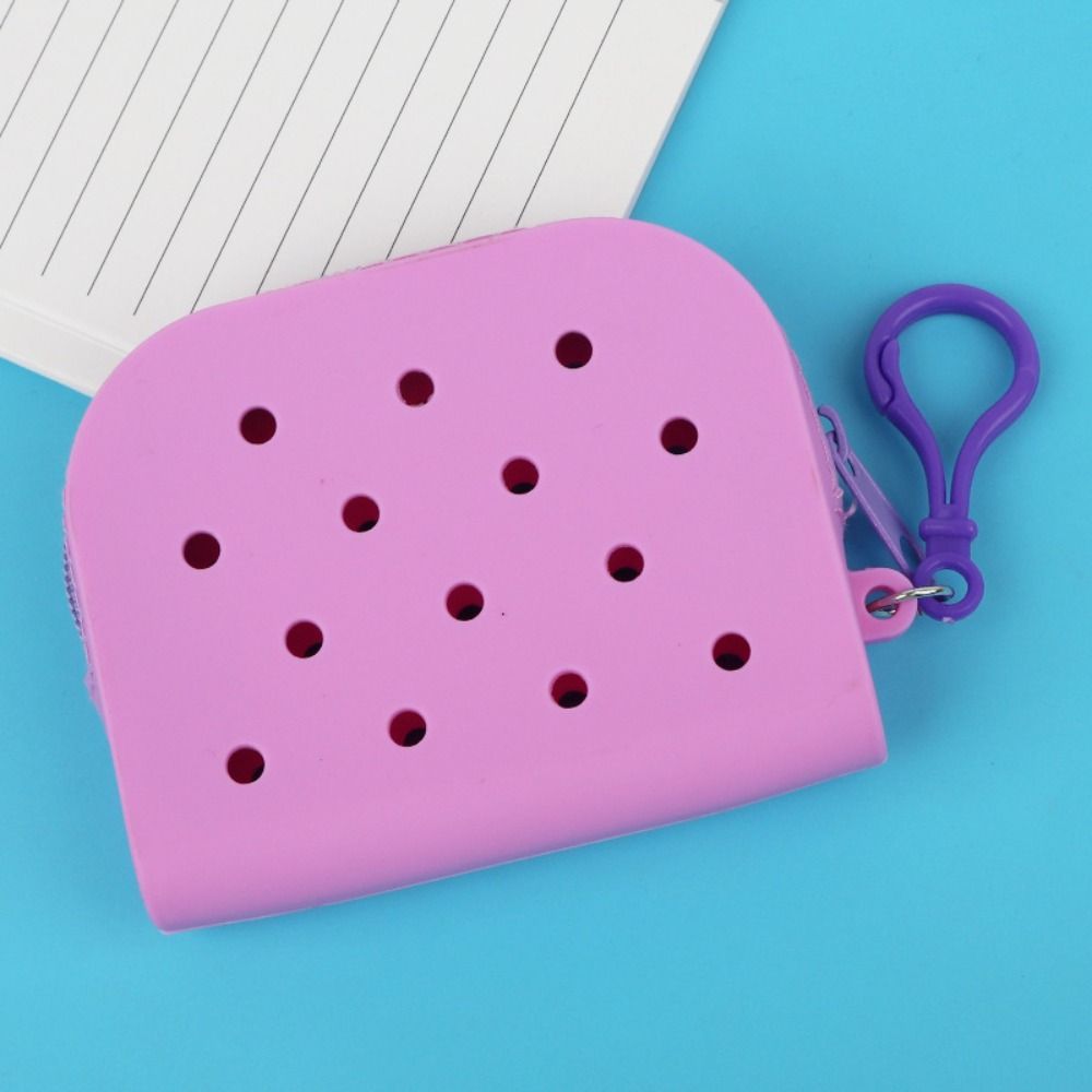 Soft Silicone Mini Holes Wallet Zipper Coin Purses, Card Holder, Money Bag for Women and Girls
