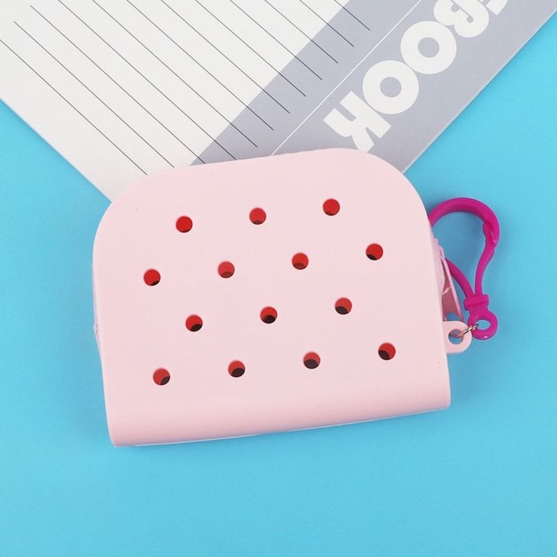 Soft Silicone Mini Holes Wallet Zipper Coin Purses, Card Holder, Money Bag for Women and Girls