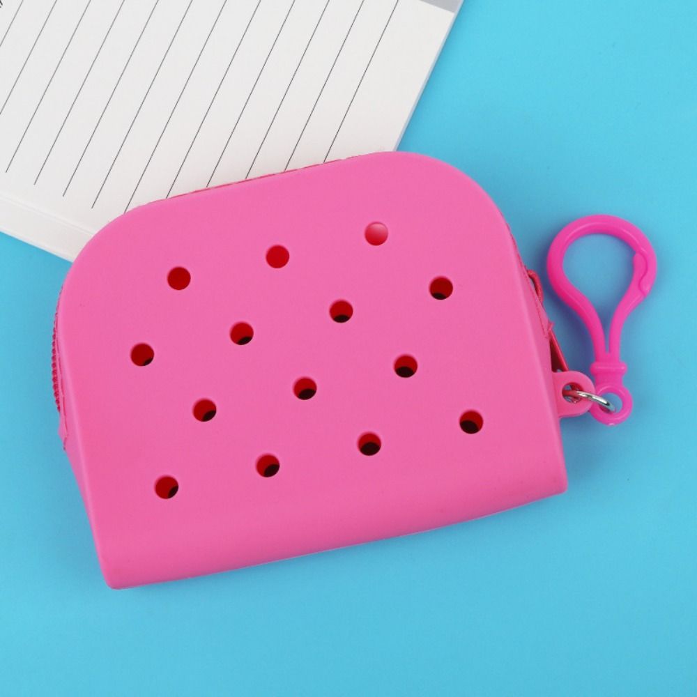 Soft Silicone Mini Holes Wallet Zipper Coin Purses, Card Holder, Money Bag for Women and Girls