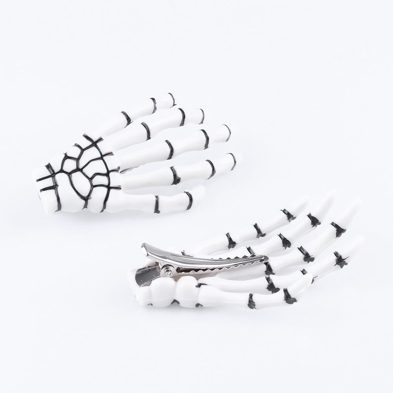 Skull Hand Bone Hairpin Gripper, Ghost Skeleton Hair Clips, Bone Claw Hair Accessories