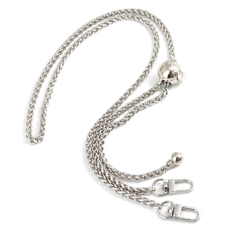 Metal Purse Chain Strap Handle for Handbag Shoulder Crossbody Bag with Adjustable Length and Ball