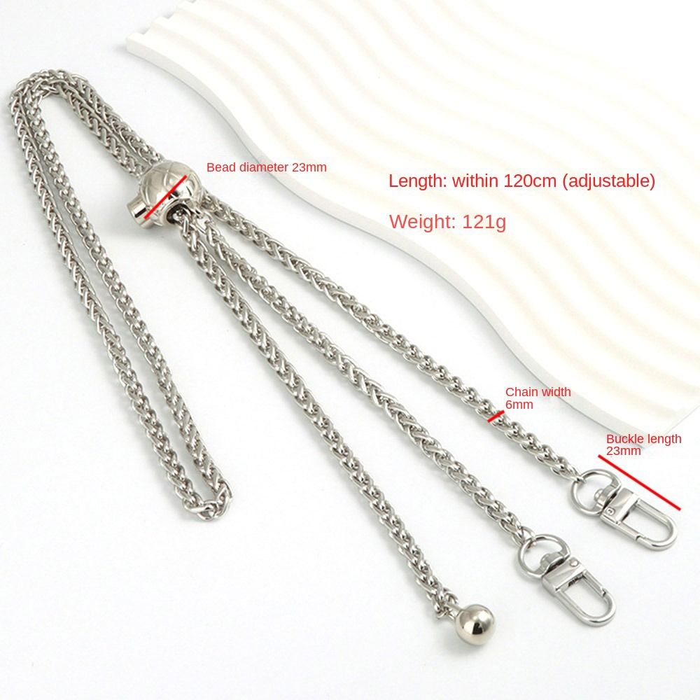 Metal Purse Chain Strap Handle for Handbag Shoulder Crossbody Bag with Adjustable Length and Ball