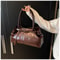 Fashion New Oil PU Leather Handbag Large Capacity Women Shoulder Bag Multifunctional Tote Underarm 0