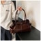 Fashion New Oil PU Leather Handbag Large Capacity Women Shoulder Bag Multifunctional Tote Underarm 8