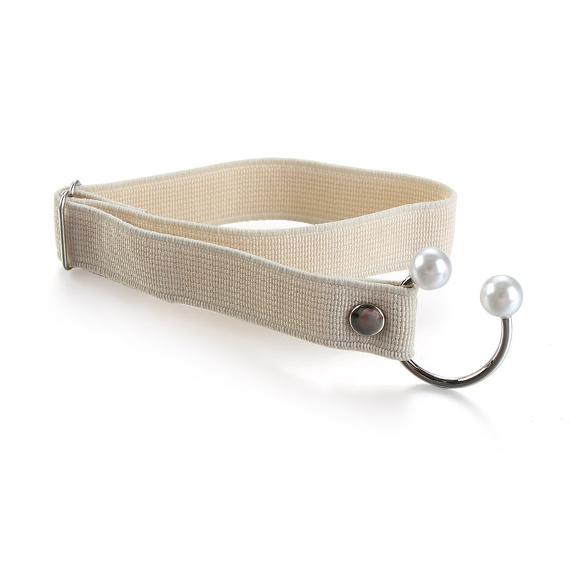 Women High Heels Adjustable Elastic Shoe Strap Belt U-shaped Pearl Lazy Shoelace Anti-drop Heels Accessories