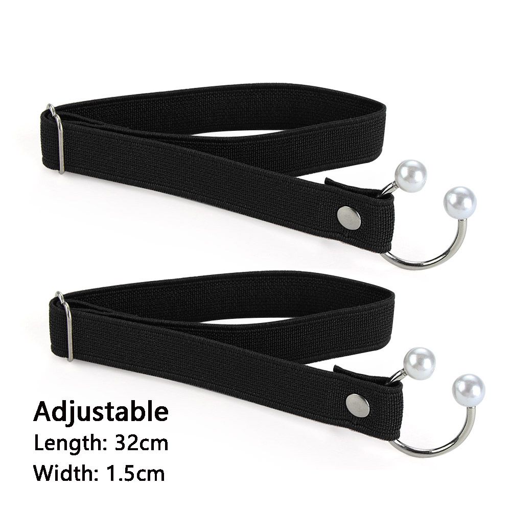 Women High Heels Adjustable Elastic Shoe Strap Belt U-shaped Pearl Lazy Shoelace Anti-drop Heels Accessories
