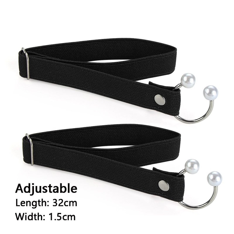 Women High Heels Adjustable Elastic Shoe Strap Belt U-shaped Pearl Lazy Shoelace Anti-drop Heels Accessories