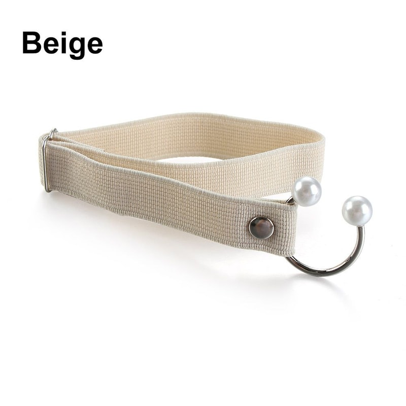 Women High Heels Adjustable Elastic Shoe Strap Belt U-shaped Pearl Lazy Shoelace Anti-drop Heels Accessories