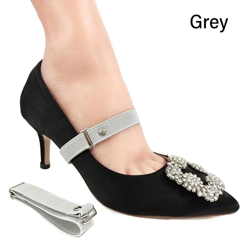 Women High Heels Adjustable Elastic Shoe Strap Belt U-shaped Pearl Lazy Shoelace Anti-drop Heels Accessories