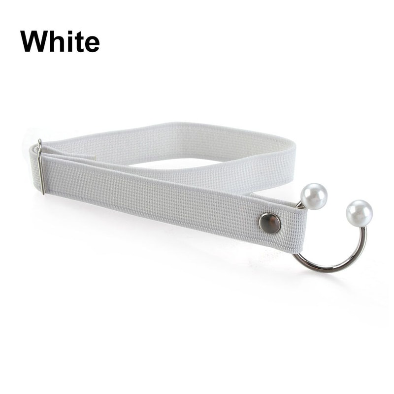 Women High Heels Adjustable Elastic Shoe Strap Belt U-shaped Pearl Lazy Shoelace Anti-drop Heels Accessories