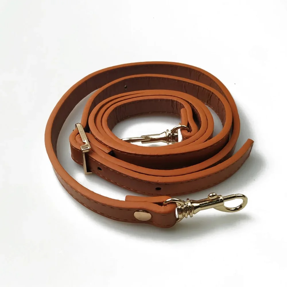 Leather Shoulder Bag Strap with Adjustable PU Belts, Black Crossbody Handbag Strap, Silver Gold Buckle Accessories