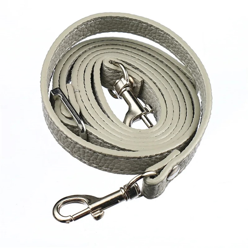 Leather Shoulder Bag Strap with Adjustable PU Belts, Black Crossbody Handbag Strap, Silver Gold Buckle Accessories